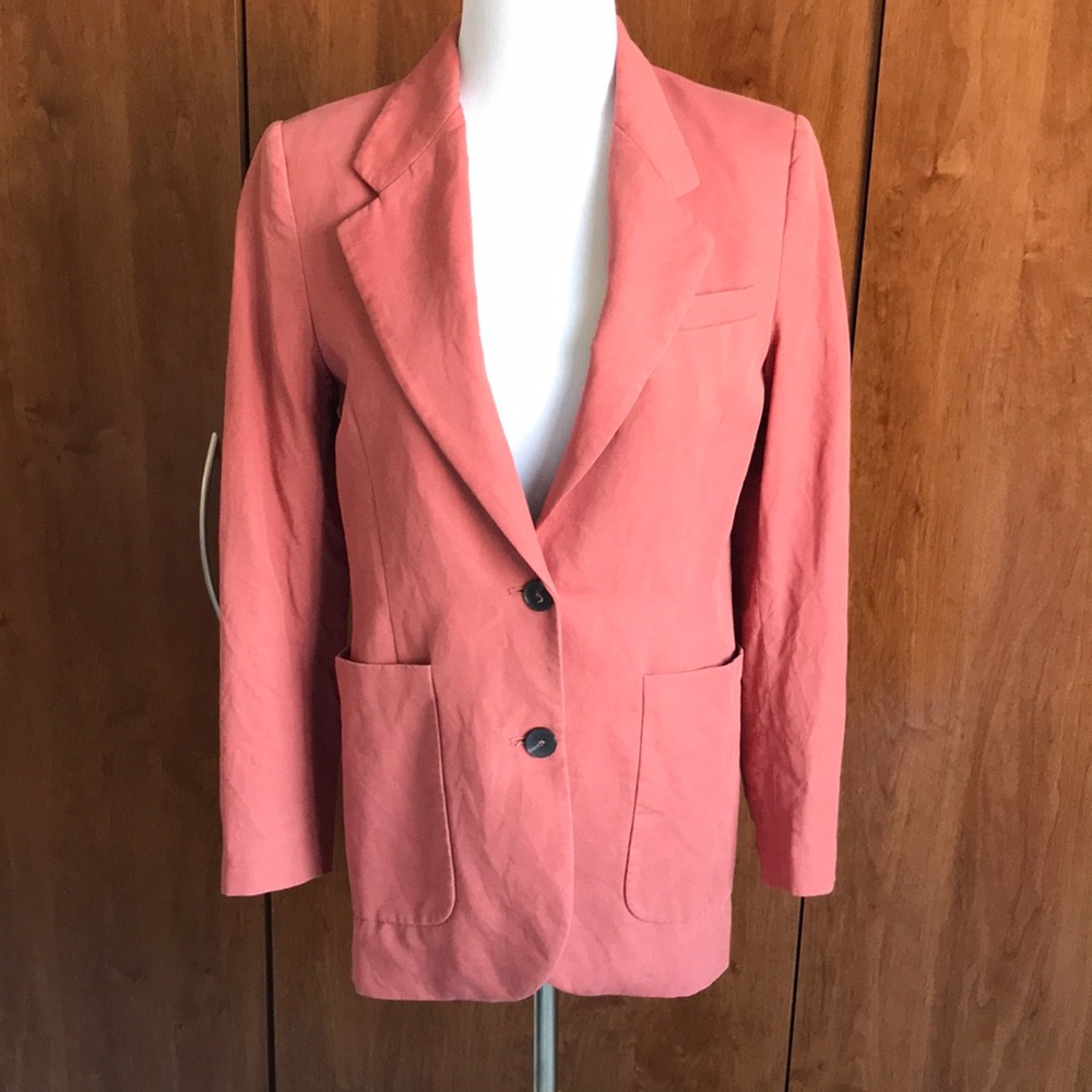Mango Coral Pink Tailored Blazer